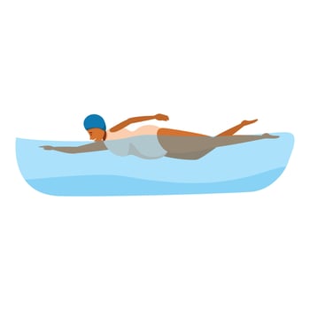 Pregnant woman swimming in a pool, maintaining a healthy lifestyle during pregnancy vector