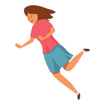 Scared young woman running away from something vector