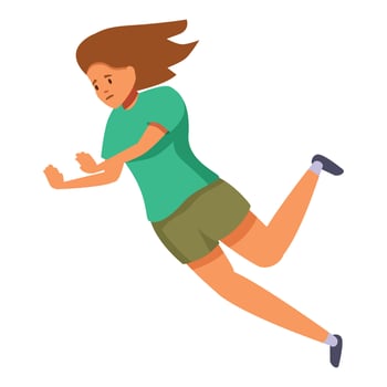 A woman running in the air with her hands outstretched vector