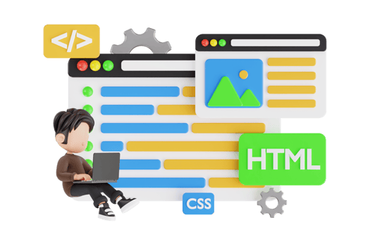 Web development illustration with HTML, CSS png