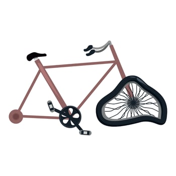 A bicycle with a wheel and a wheel cover vector