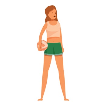 Young woman volleyball player holding ball and smiling vector