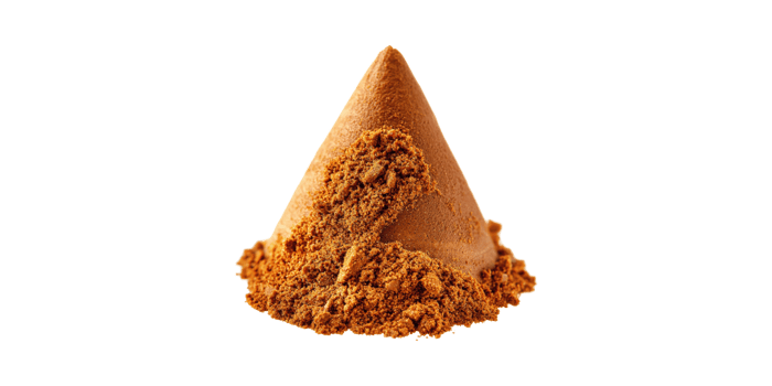 Brown Sugar Cone. Traditional Sweetener For Baking And Cooking Isolated On Transparent Background png