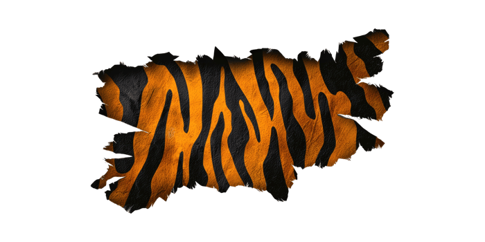 Tiger Stripe Pattern Torn Paper. Wildlife And Nature-Inspired Design Element Isolated On Transparent Background png