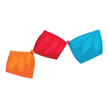 Colorful cloth rags tied together forming a chain vector