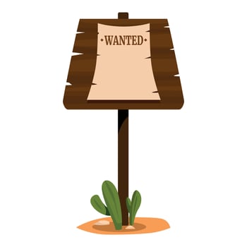 Wooden wanted sign illustration vector