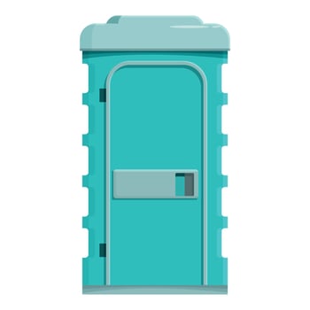 Plastic mobile toilet showing closed door for outdoor events and construction sites vector