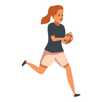 A girl running with a football vector