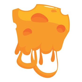 Slice of processed cheese melting, with bite mark vector