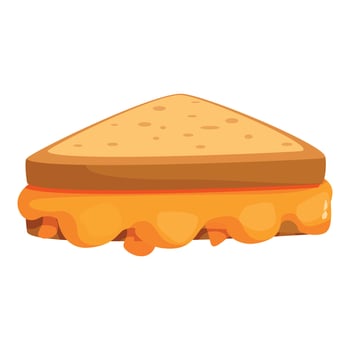 Grilled cheese sandwich dripping melted cheese comfort food vector