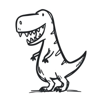 Fun cartoon dinosaur character for childrens design projects vector