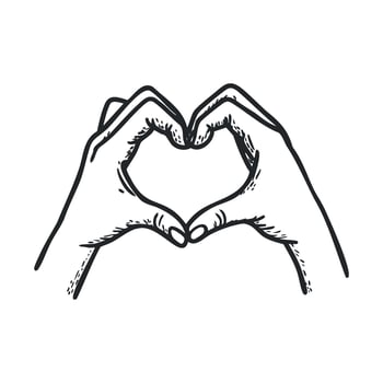 Hands forming a heart shape symbolizing love and connection vector