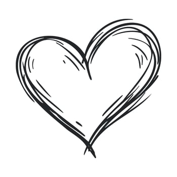 Hand drawn heart symbol for romantic design and decoration vector