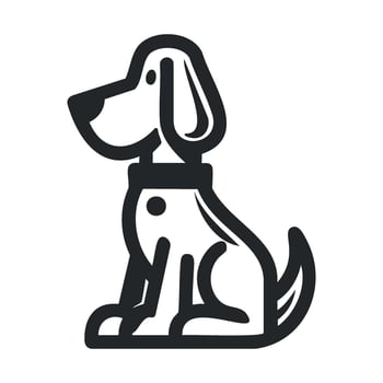 Design outline of a playful sitting dog character vector