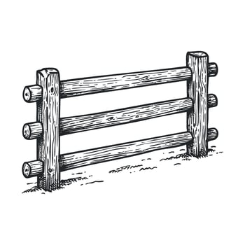 Wooden fence design for outdoor spaces and landscaping ideas vector