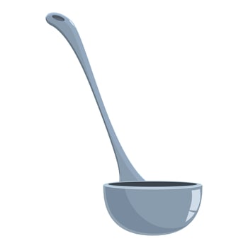 Soup ladle serving spoon utensil kitchenware icon cartoon style vector