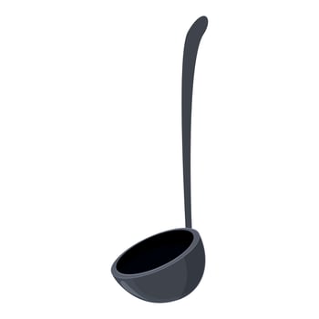 Soup ladle with long handle for serving hot dishes vector