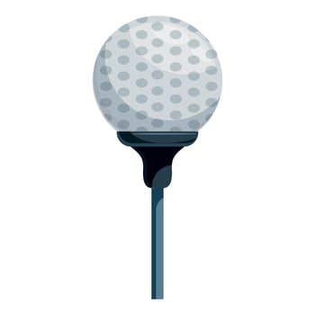 Golf ball standing on tee ready for the first shot vector