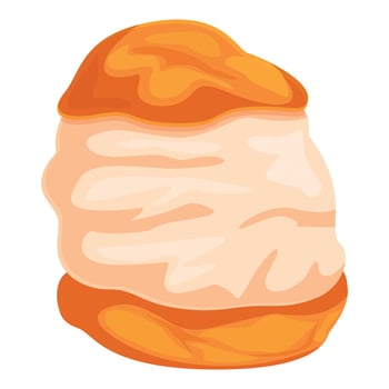 Delicious cream cake garnished with sweet apricot glaze vector