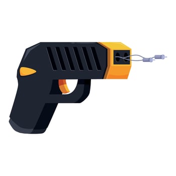 A gun with a wire attached to it vector