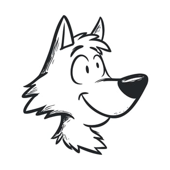 Friendly cartoon wolf character design for childrens media use vector