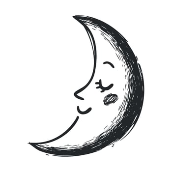 Happy crescent moon design for children themed art and decor vector