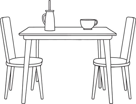 Dining table for two with coffee and oil illustration perfect for lifestyle and dining themed visuals vector
