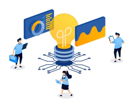 Teamwork in data-driven innovation vector