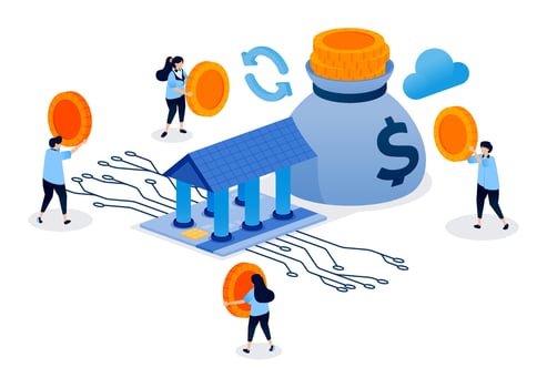 Illustration of financial management and investment vector