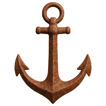 Rusty Anchor on a Transparent Background, Nautical Symbol of Stability, Marine Equipment and Heritage png