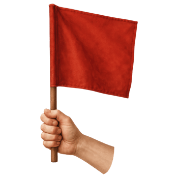 Hand Holding Red Flag Symbolizing Warning, Danger, Alertness, Protest, or Caution in Various Contexts png