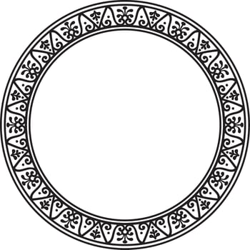 round black monochrome border, frame, Pompeii ring. vector
