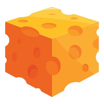 Block of swiss cheese presenting its characteristic holes and texture vector