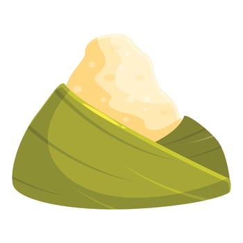 Traditional colombian tamale wrapped in banana leaf emerging from its packaging vector