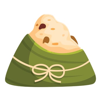 A green rice cake with a bow tied to it vector