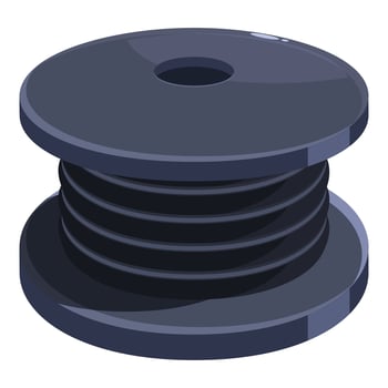 Cable roll storing electrical wire for connections and installations vector