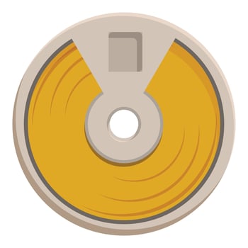 Yellow floppy disk showing storage and technology concepts vector
