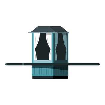 Ticket booth with curtains and awning, isolated on white background vector