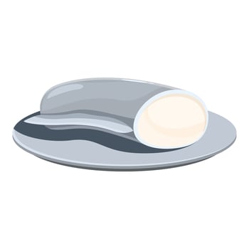 Goat cheese log resting on a serving plate vector