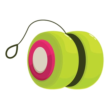 Green yo yo toy with pink and white details is ready for playing vector