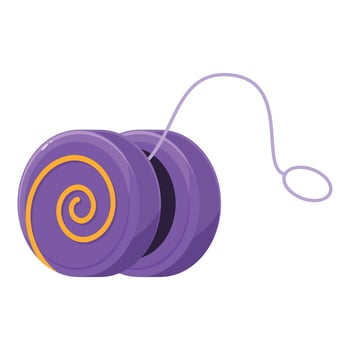Purple yo yo toy with spiral pattern is ready for playing vector