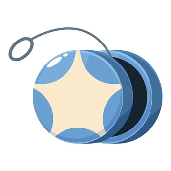 Blue and beige yo yo with star design swinging on a string vector