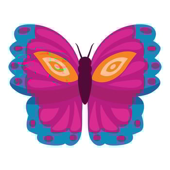 Colorful butterfly showing its wonderful wings and flying vector