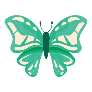 Green and beige butterfly showing its wonderful wings vector