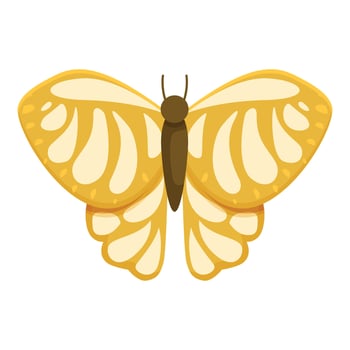 Yellow butterfly showing its wonderful wings in a colorful illustration vector