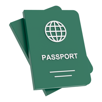 Passport with globe icon png