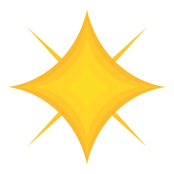 A yellow star with a white background vector