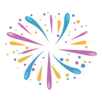 Colorful fireworks on white background vector