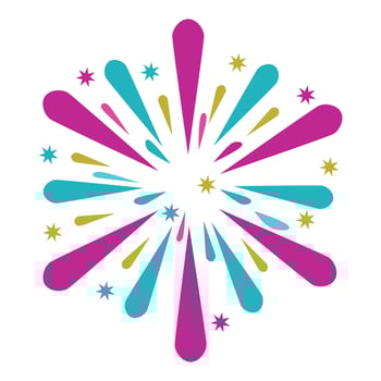 Colorful fireworks exploding with bright stars in the sky vector