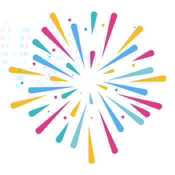Colorful fireworks on a white background vector